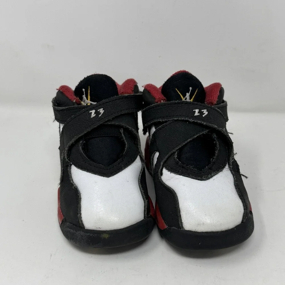 Nike Air Jordan 8 Retro DO8732-601 Toddler Size 7C Shoes 'Paprika' Black White